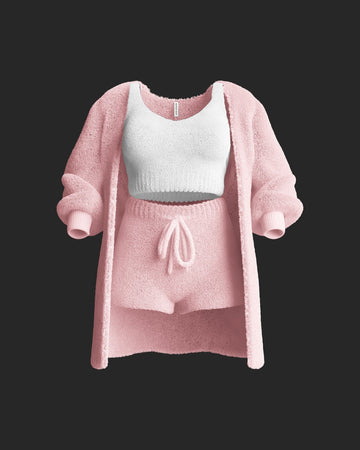 Cosy Knit Set (3 Pieces) - Rose - MISSCOSY